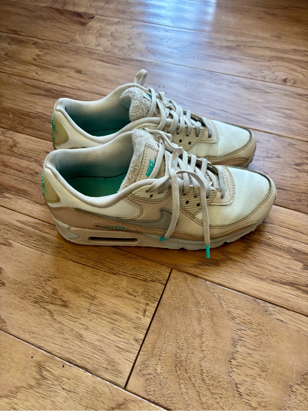Nike AirMax Cream and Teal Sneakers